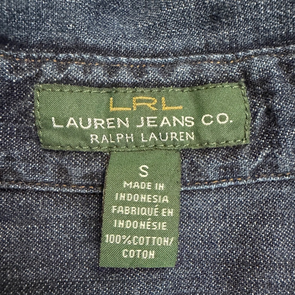 Lauren Ralph Lauren Jeans Co Blue Denim Long Sleeve Button Up Tunic Dress S - Picture 4 of 7